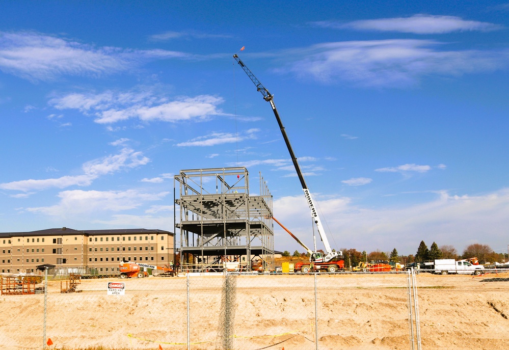 October 2024 construction operations for Fort McCoy East Barracks Project