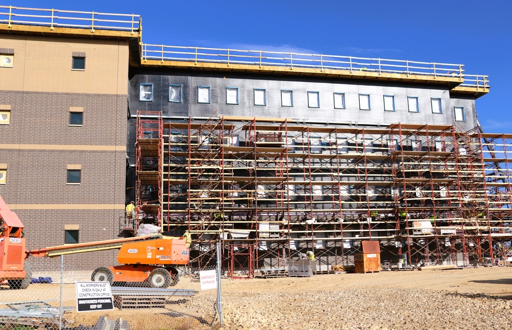 October 2024 construction operations for fiscal year 2022-funded barracks project at Fort McCoy