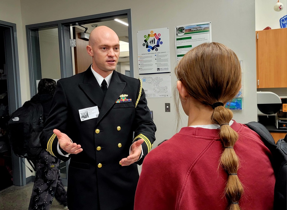 Navy leader visits alma mater, local schools during outreach