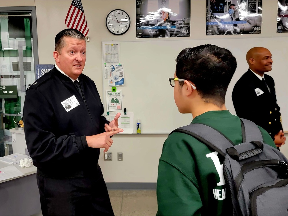 Navy leader visits alma mater, local schools during outreach