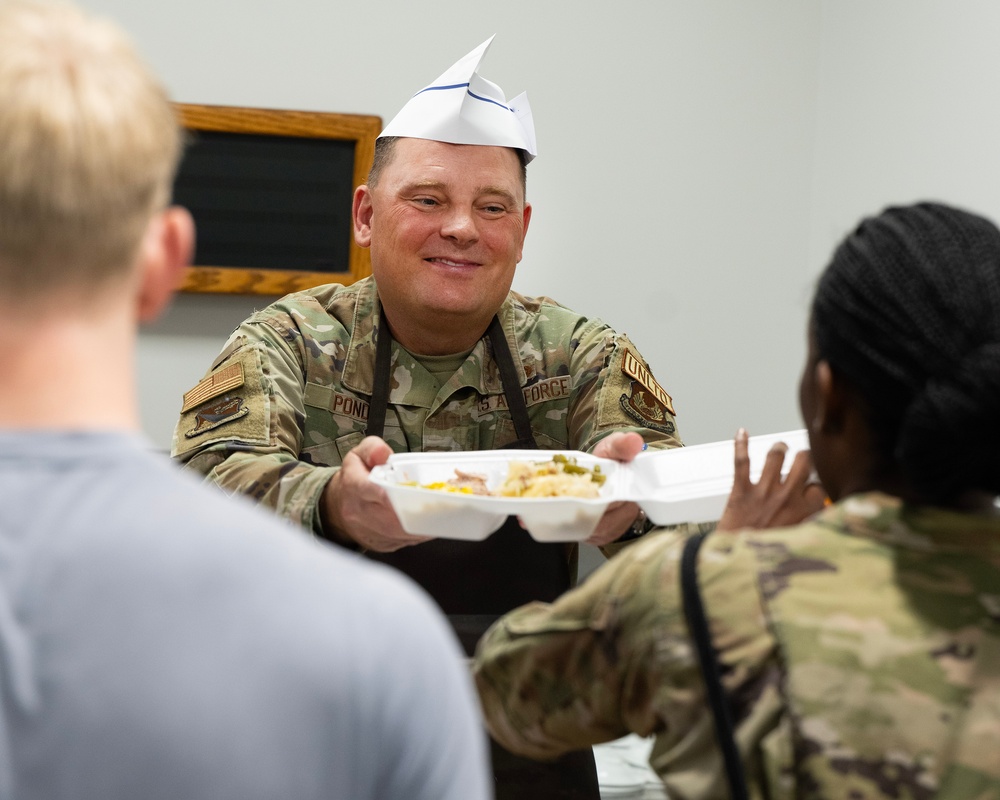 Wright-Patt leadership serves Airman holiday meal