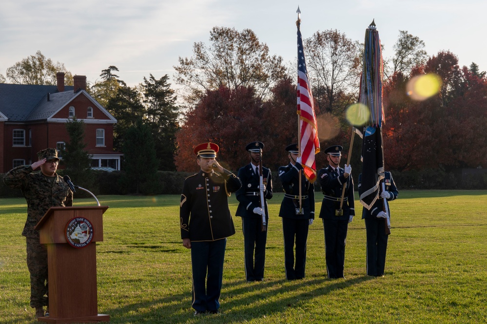 Military drill teams prepare for presidential inauguration