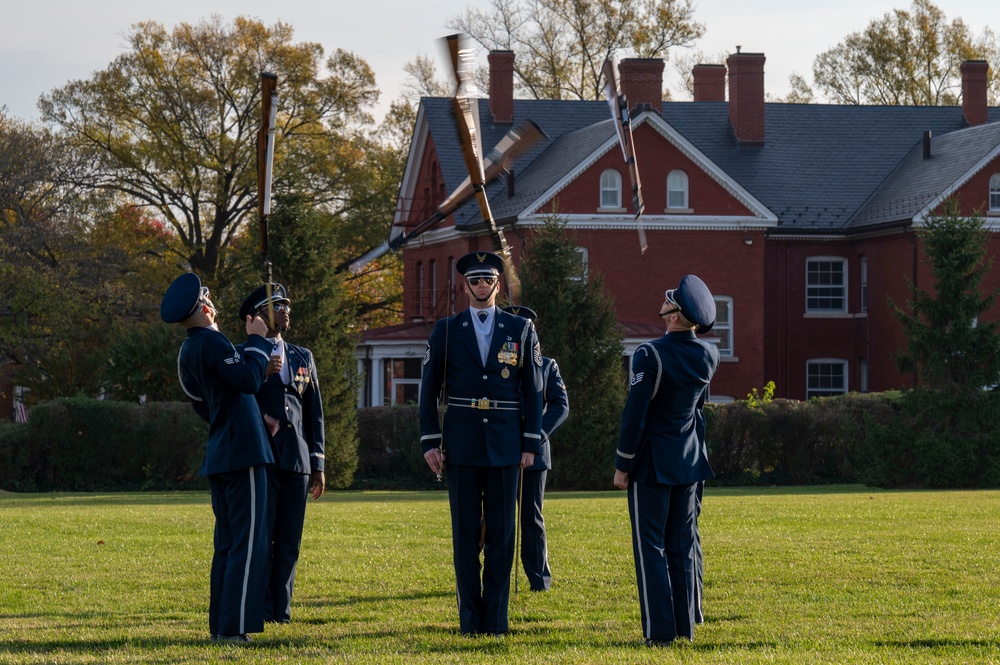 Military drill teams prepare for presidential inauguration