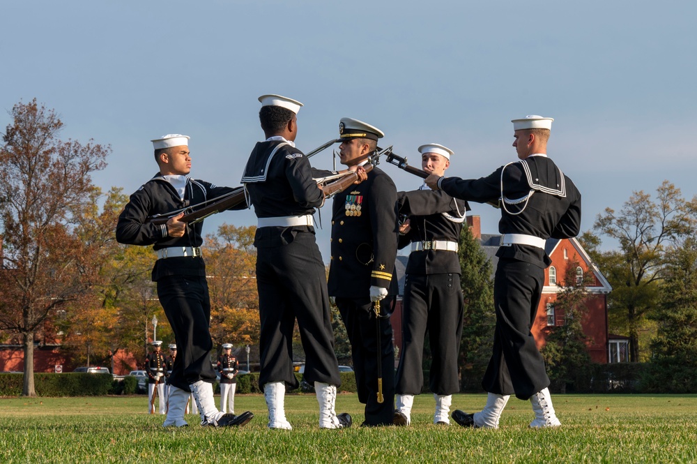 Military drill teams prepare for presidential inauguration