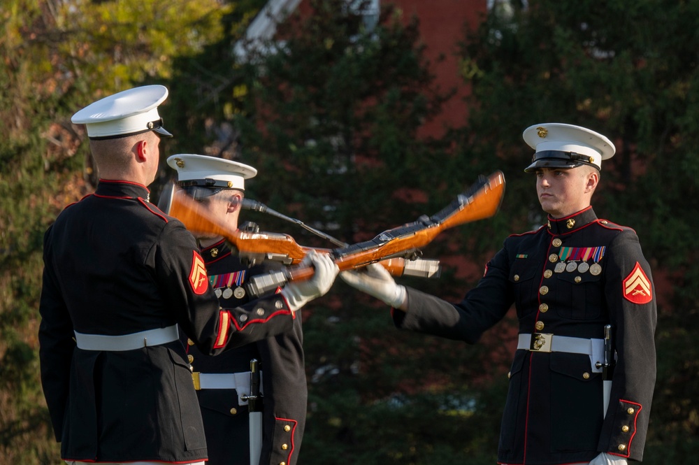 Military drill teams prepare for presidential inauguration