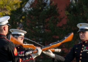 Military drill teams prepare for presidential inauguration