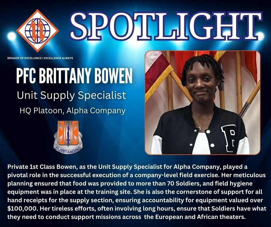 2d TSB Spotlight: Pfc. Brittany Bowen