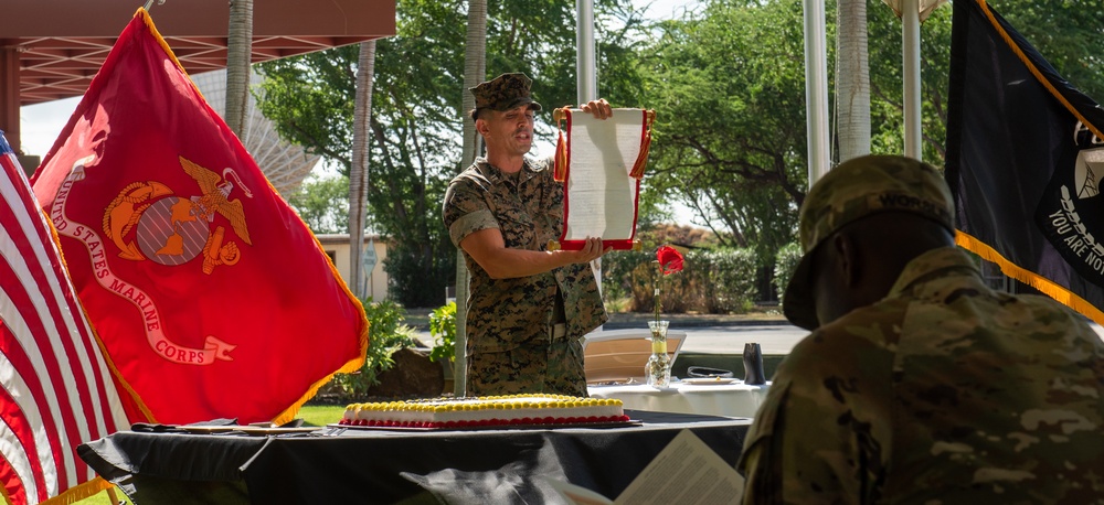 U.S. Marine Corps 249th birthday cake cutting ceremony at DPAA