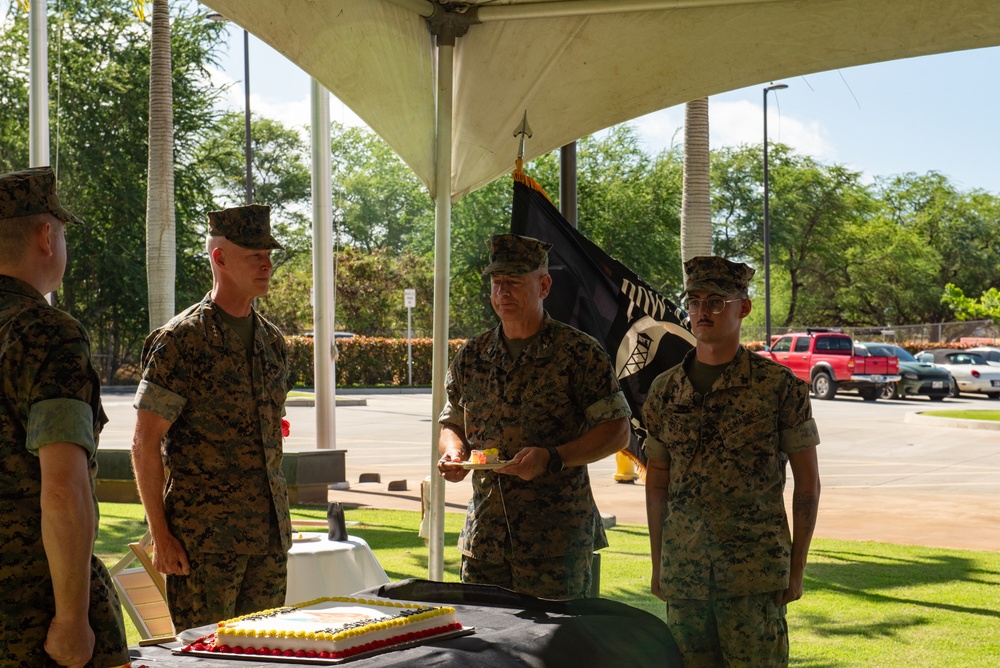 U.S. Marine Corps 249th birthday cake cutting ceremony at DPAA