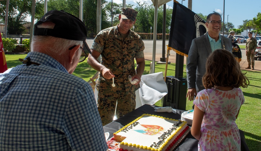 U.S. Marine Corps 249th birthday cake cutting ceremony at DPAA