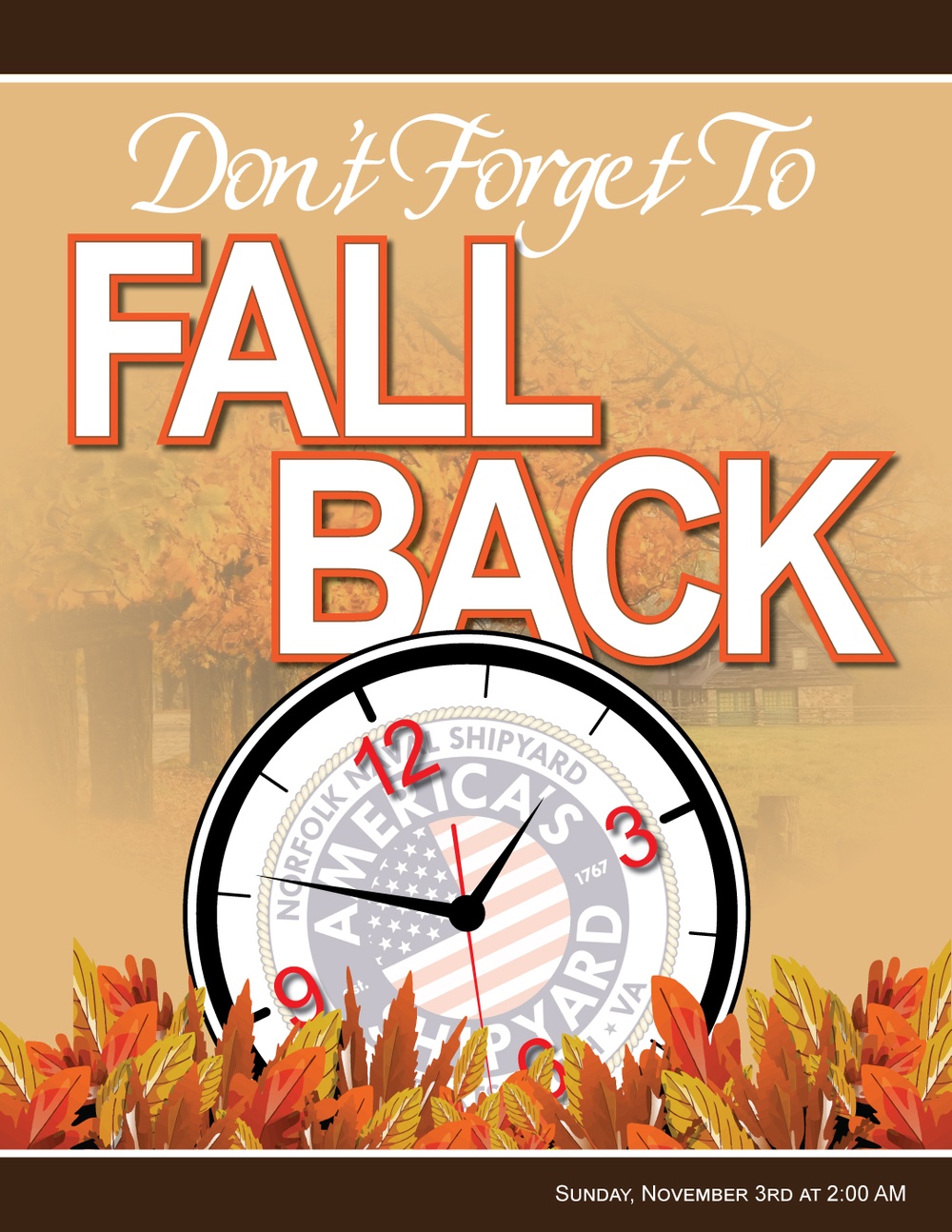 Don't Forget to Fall Back Nov. 3 NNSY