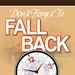 Don't Forget to Fall Back Nov. 3 NNSY