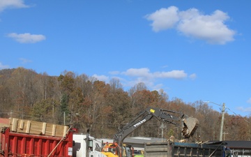 USACE debris removal operations captured from above