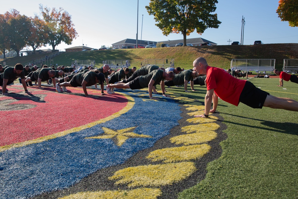 Wounded Warrior Regiment and the FBI National Academy conduct joint physical training event