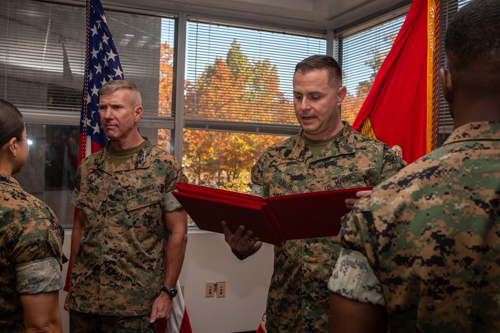 Commandant of the Marine Corps recognizes contributions to achieving recruitment, retention success