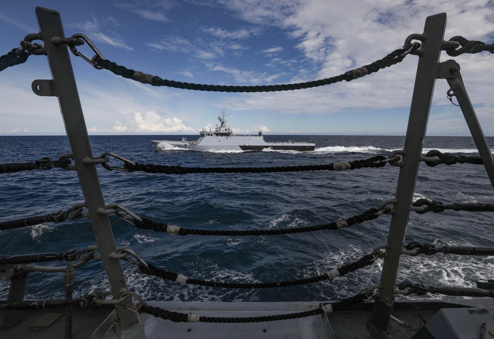 USS Dewey (DDG 105) Sails with Royal Malaysian Navy During CARAT Malaysia 2024