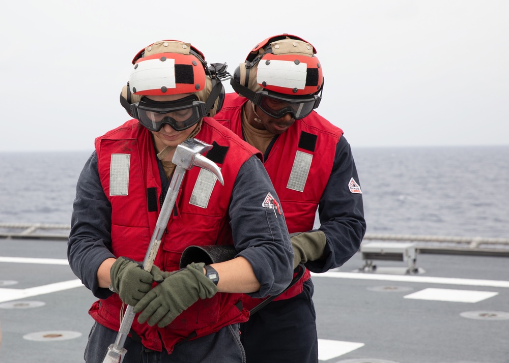 USS Omaha (LCS 12) Conducts Aviation Firefighting Training While Underway