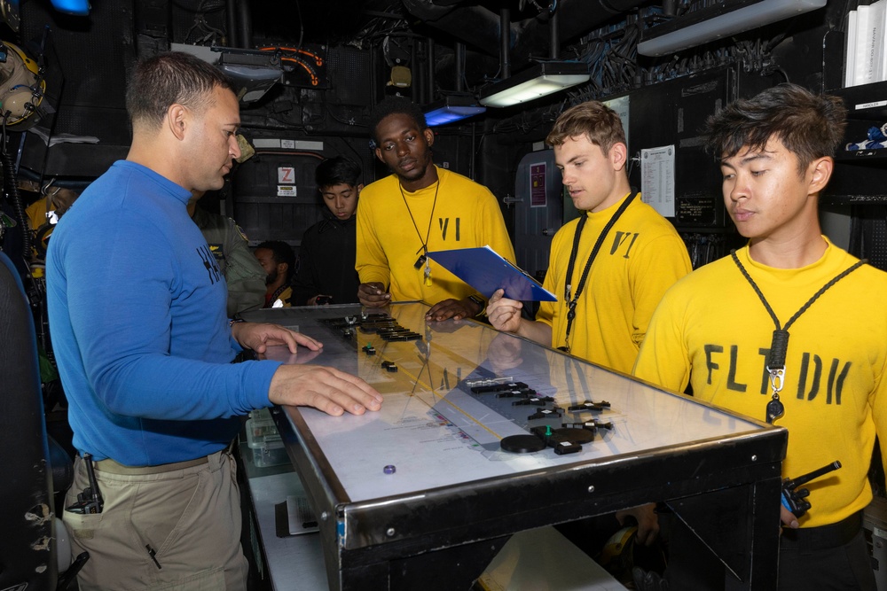 Sailors Discuss the Flight Plan