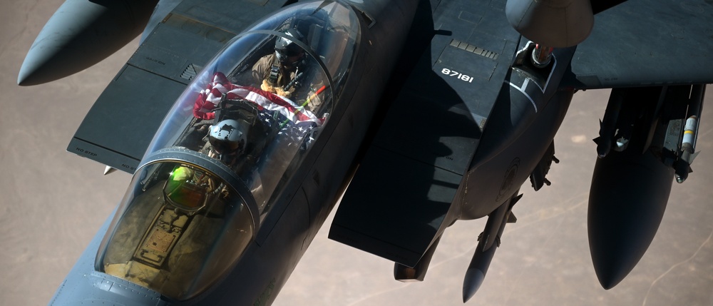 U.S. Air Force F-15E Strike Eagles Conduct Combat Patrols in the Central Command AOR