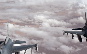 U.S. F-16 Fighting Falcons conduct operations in the CENTCOM AOR