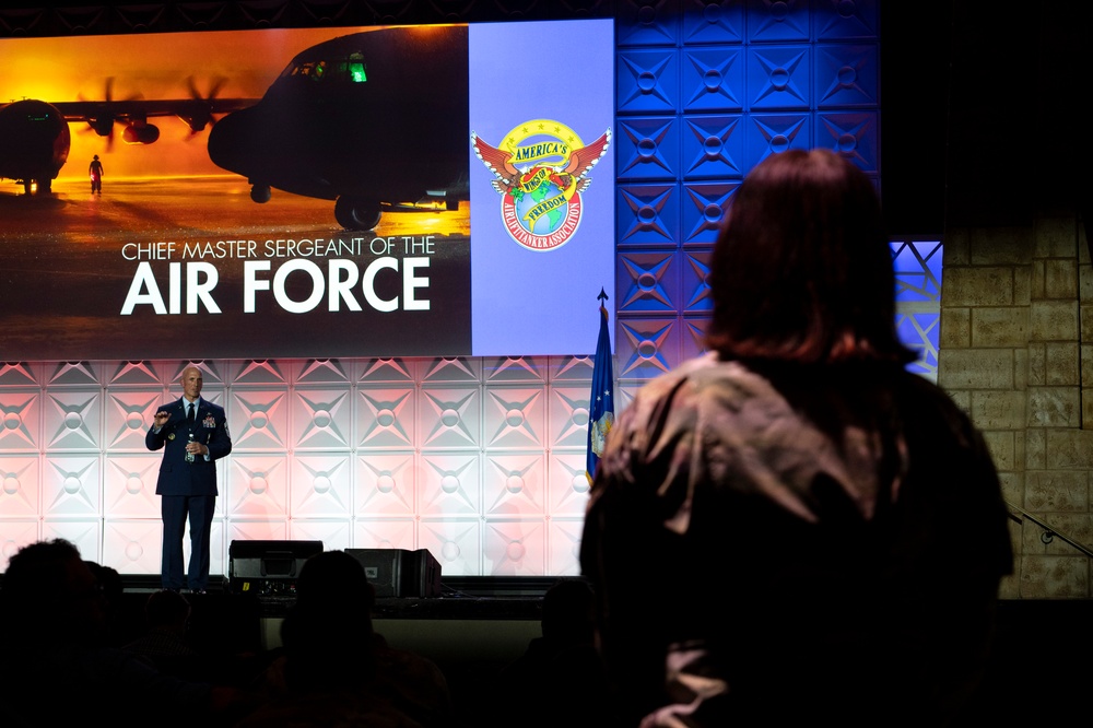 Air Force top enlisted leader discusses threats, Airmen tenacity at Airlift/Tanker Association Symposium