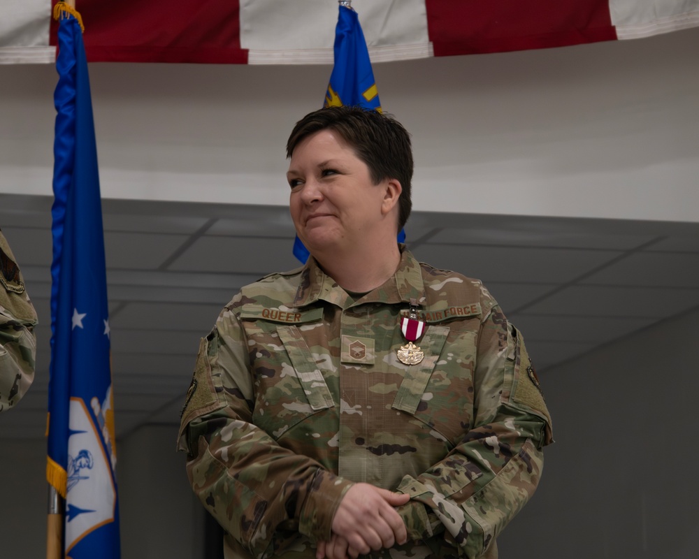 The 179th Cyberspace wing held a retirement ceremony for Chief Sarah Queer.Wing.