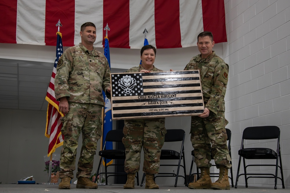 The 179th Cyberspace wing held a retirement ceremony for Chief Sarah Queer.Wing.