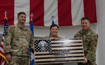 The 179th Cyberspace wing held a retirement ceremony for Chief Sarah Queer.Wing.