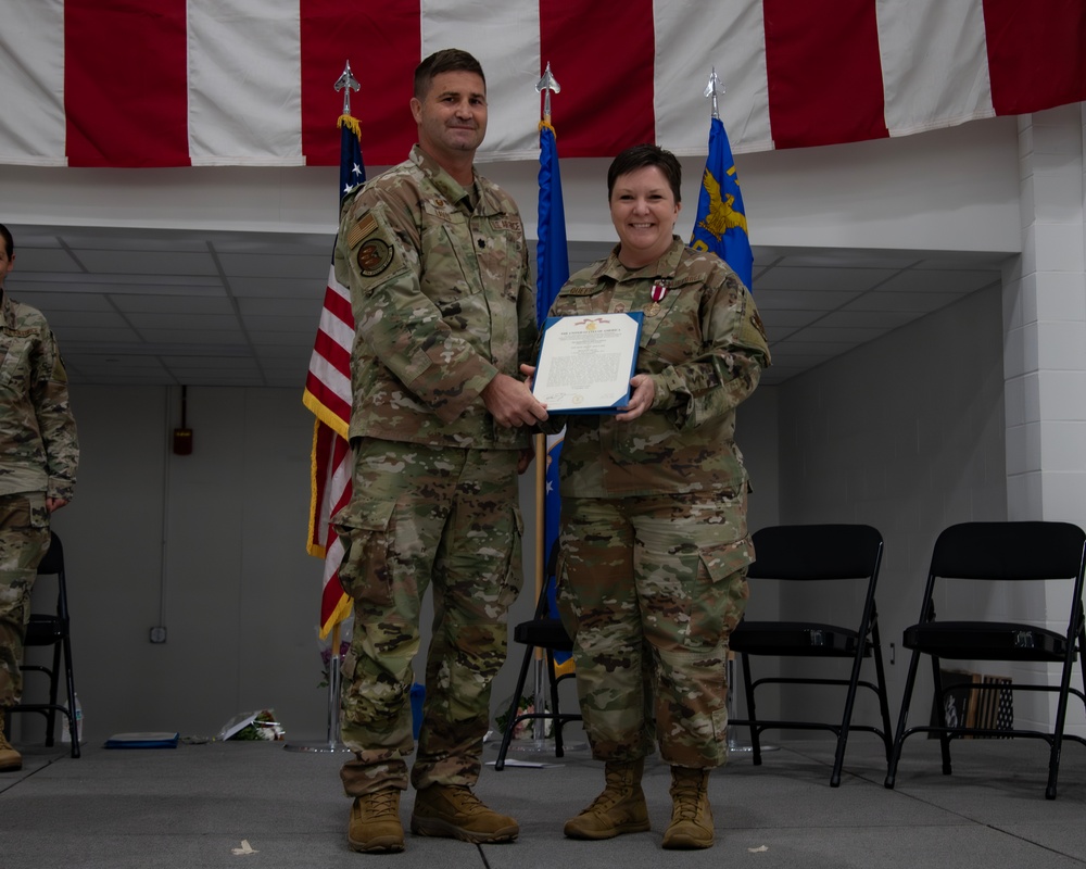 The 179th Cyberspace wing held a retirement ceremony for Chief Sarah Queer.Wing.