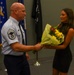 SMSGT Smith is promoted in a ceremony