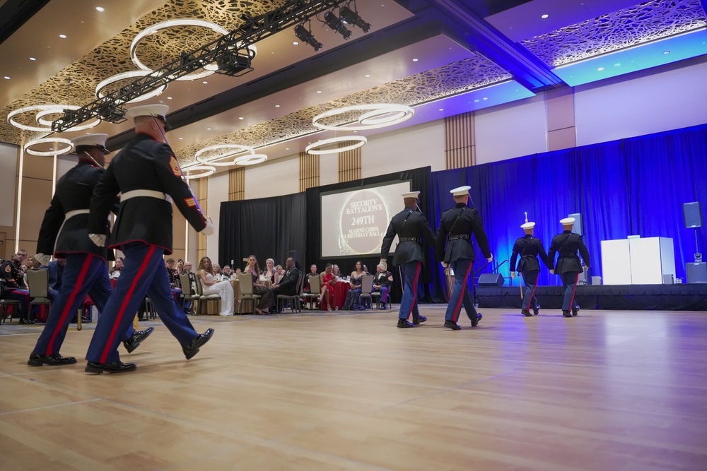 Marine Corps Base Quantico Security Battalion celebrate the 249th Marine Corps Birthday.