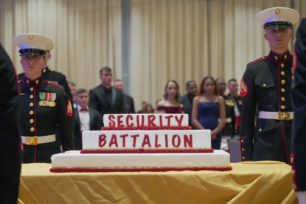 Marine Corps Base Quantico Security Battalion celebrate the 249th Marine Corps Birthday.