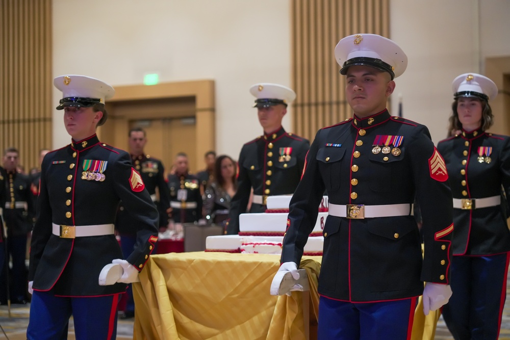 Marine Corps Base Quantico Security Battalion celebrate the 249th Marine Corps Birthday.