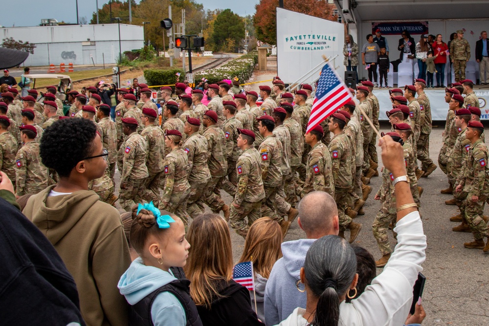 82nd ABN DIV marches in 2024 Veterans Day parade