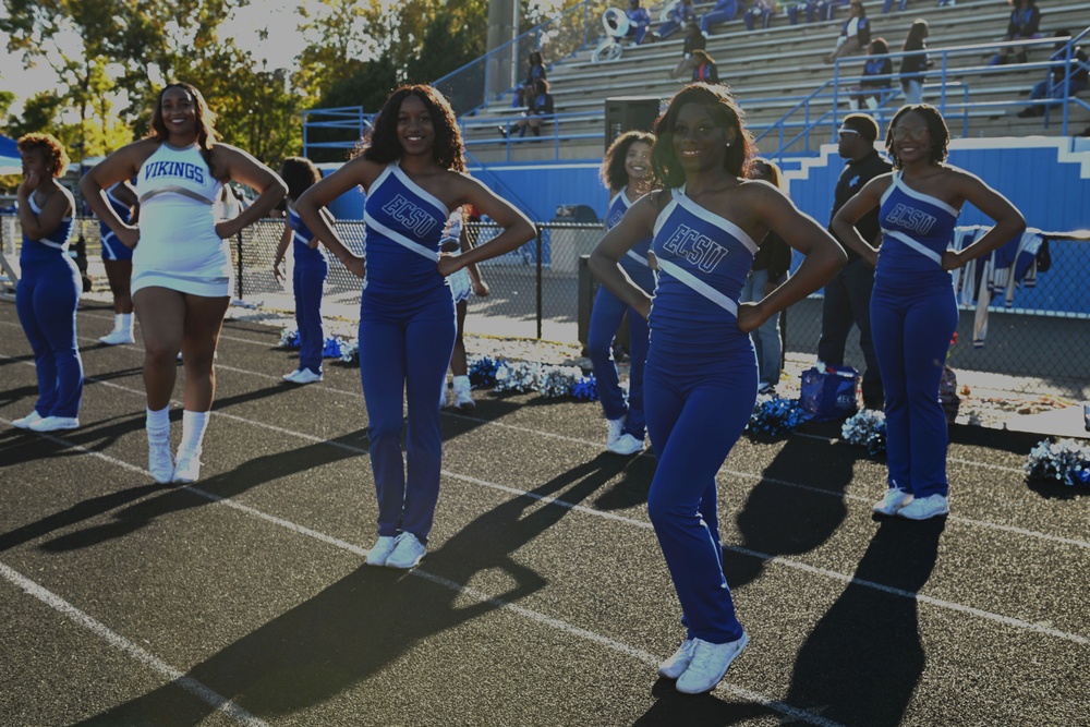 Coast Guard Fifth District Commander conducts coin toss at Elizabeth City State University football game