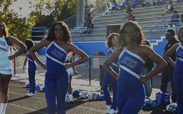 Coast Guard Fifth District Commander conducts coin toss at Elizabeth City State University football game