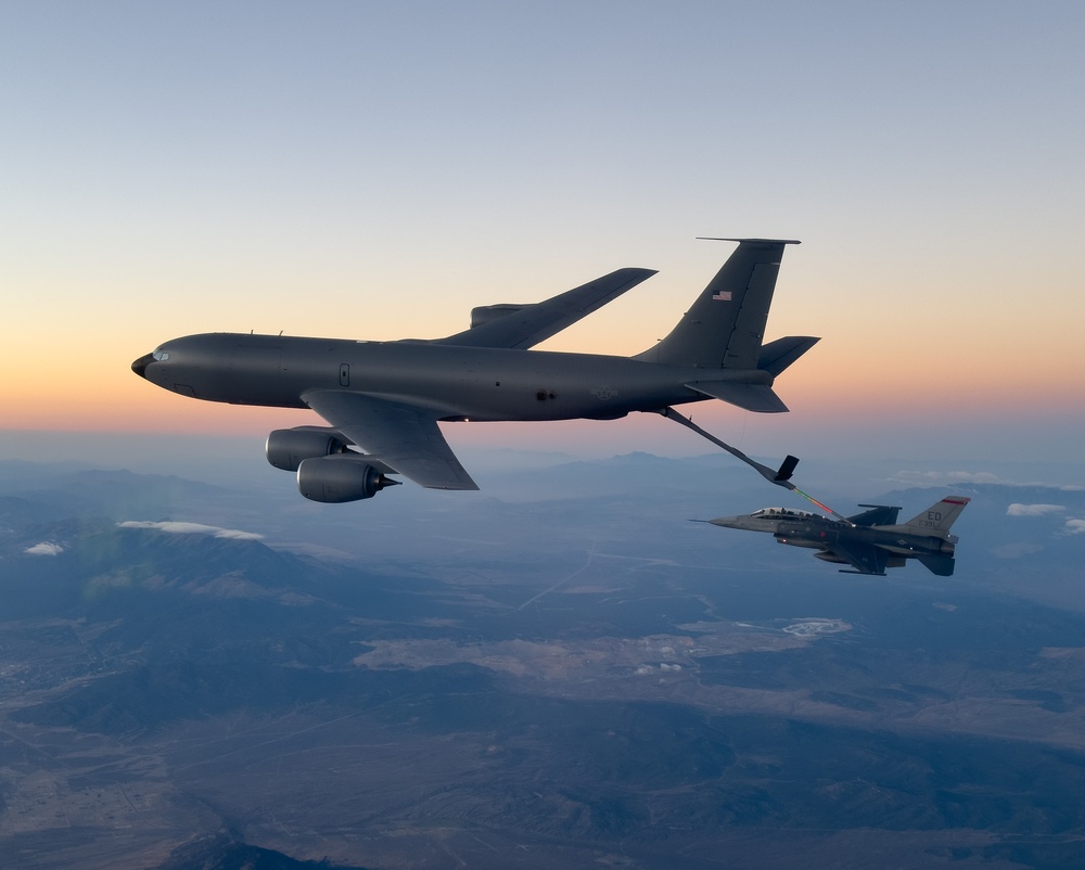 Edwards Aircraft Conduct Night Flight Test Mission