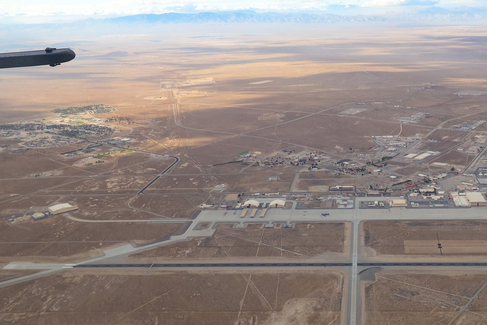 Edwards AFB Flight Line and Main Base from Above