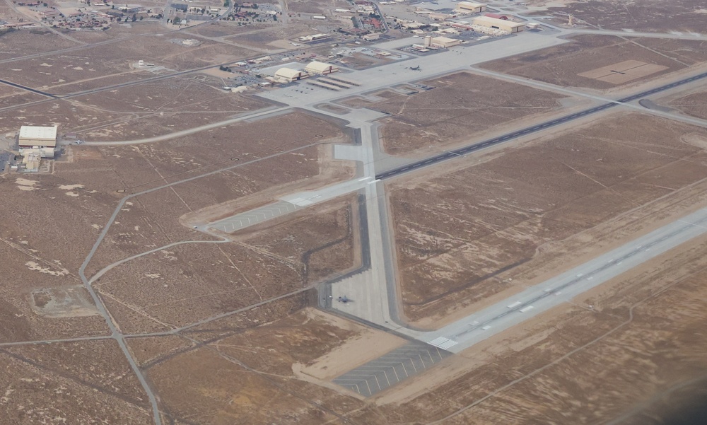 Edwards AFB Flight Line and Main Base from Above