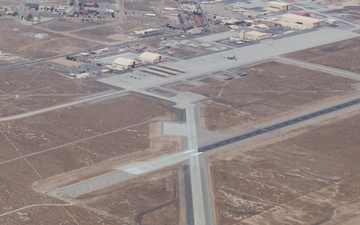 Edwards AFB Flight Line and Main Base from Above