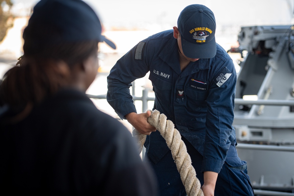 USS Ronald Reagan (CVN 76) departs Naval Air Station North Island