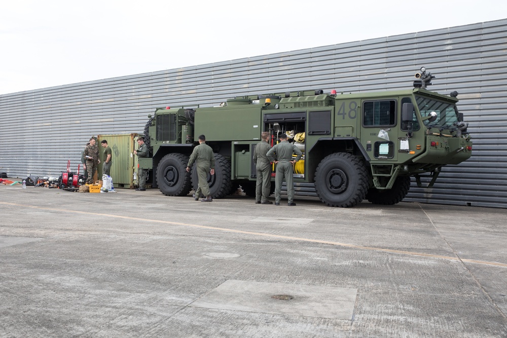 U.S. Marines check emergency gear for Exercise Freedom Flag