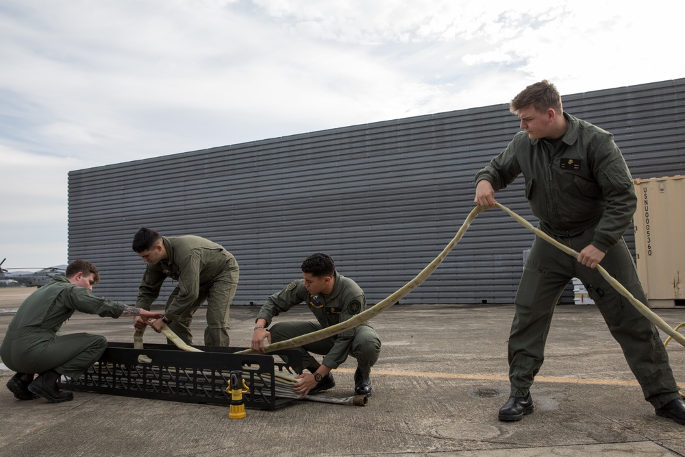 U.S. Marines check emergency gear for Exercise Freedom Flag