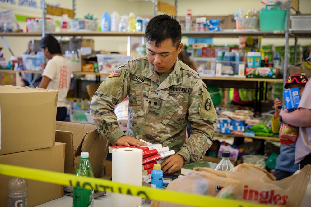 Guard Turns Local Mart into Distribution Point for Western NC Residents