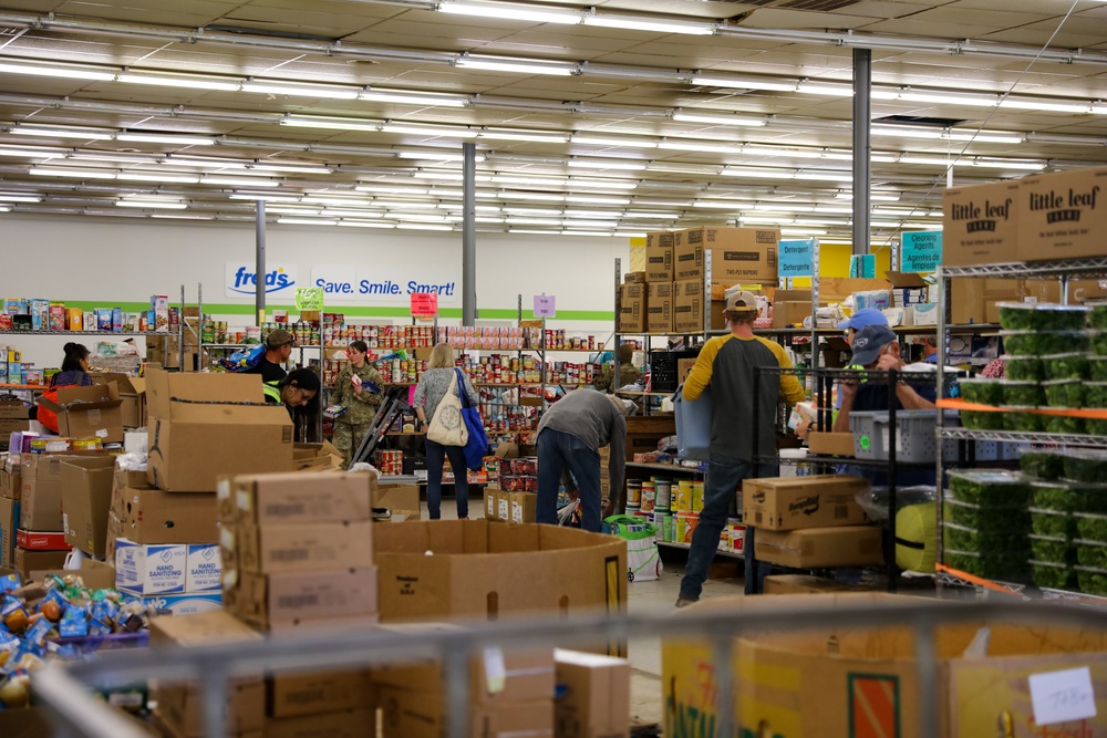 Guard Turns Local Mart into Distribution Point for Western NC Residents