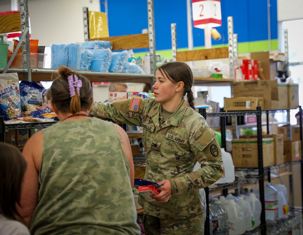 Guard Turns Local Mart into Distribution Point for Western NC Residents