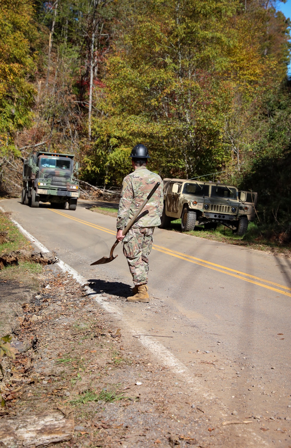 NC Guard Fix Roadways after Tropical Storm Helene