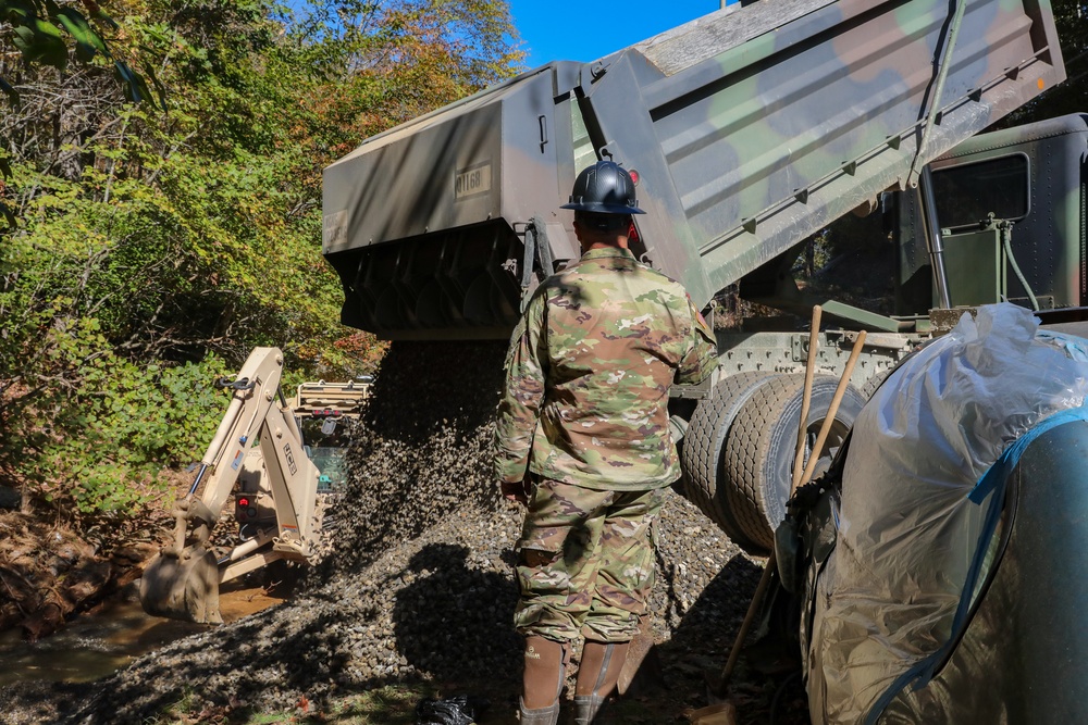 NC Guard Fix Roadways after Tropical Storm Helene