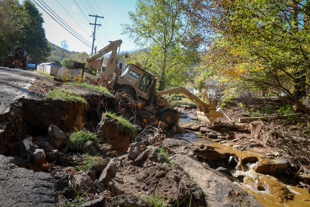 NC Guard Fix Roadways after Tropical Storm Helene