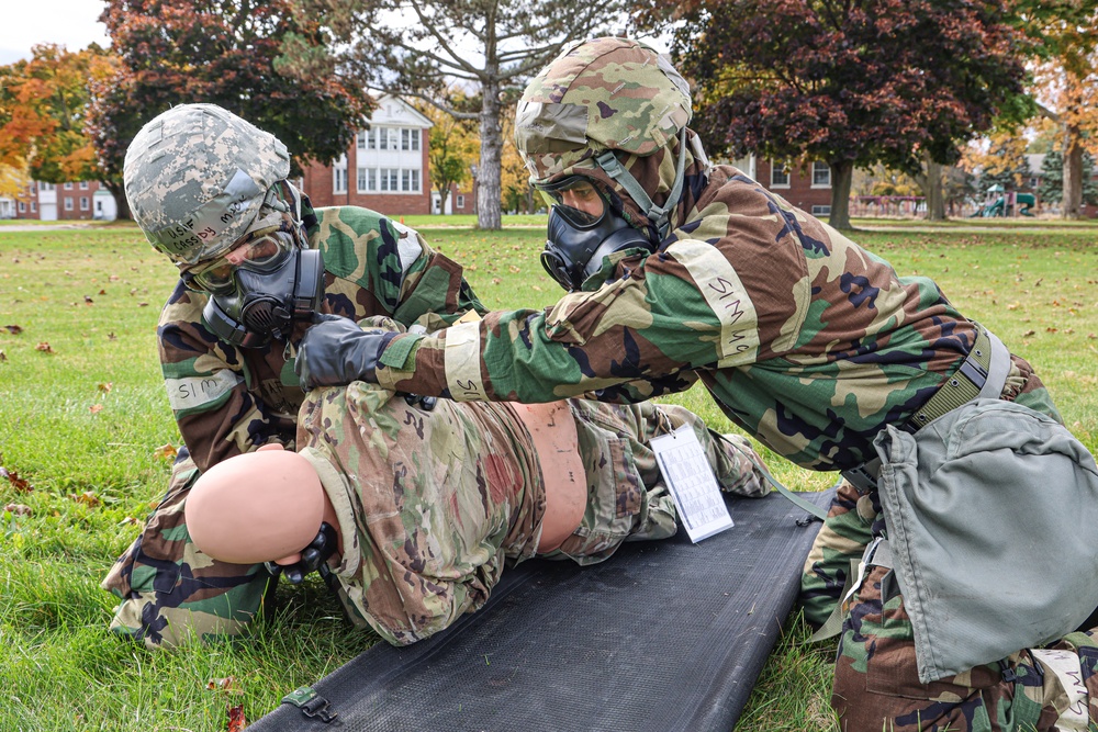 Medics practice tactical combat casual care